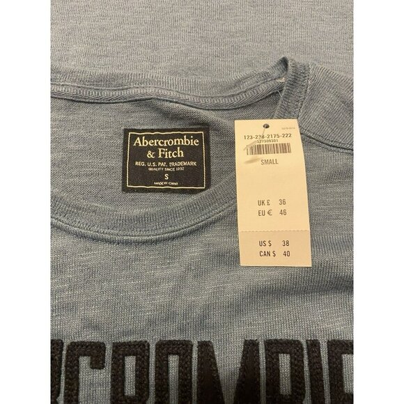 Abercrombie & Fitch Sweater Mens Small Blue Knit Pullover Light Lightweight NWT - Picture 5 of 7